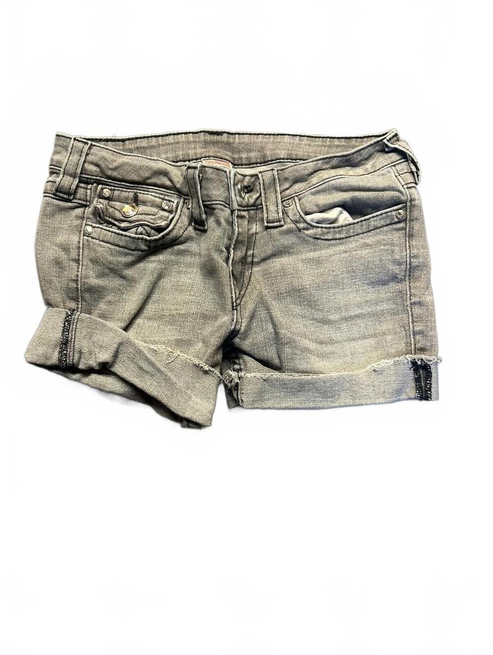 True Religion Gray Denim Cut-Off Shorts Size 30